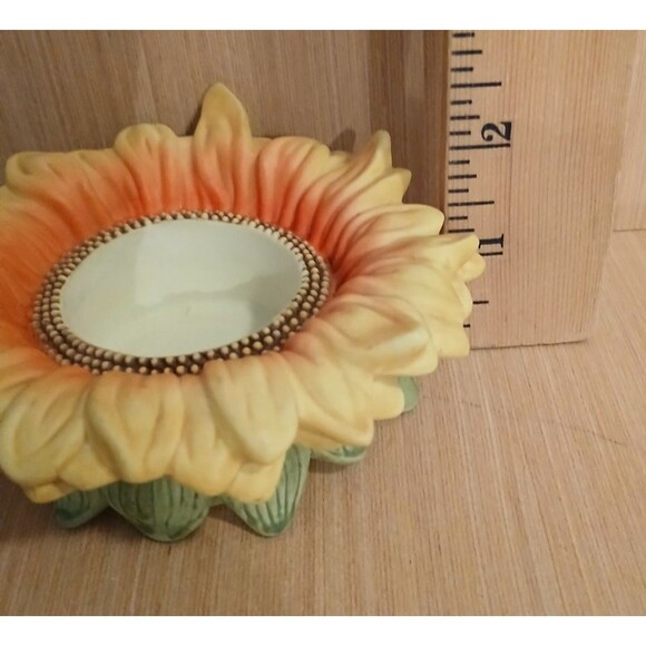 Partylite Sunflower Votive Tealight Candle Holder Ladybug Retired Flower Ceramic - Picture 9 of 16